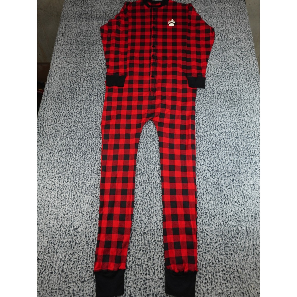 LazyOne‎ FlapJacks Union Unisex Large Red Buffalo Plaid New Bear Cheek Pajamas